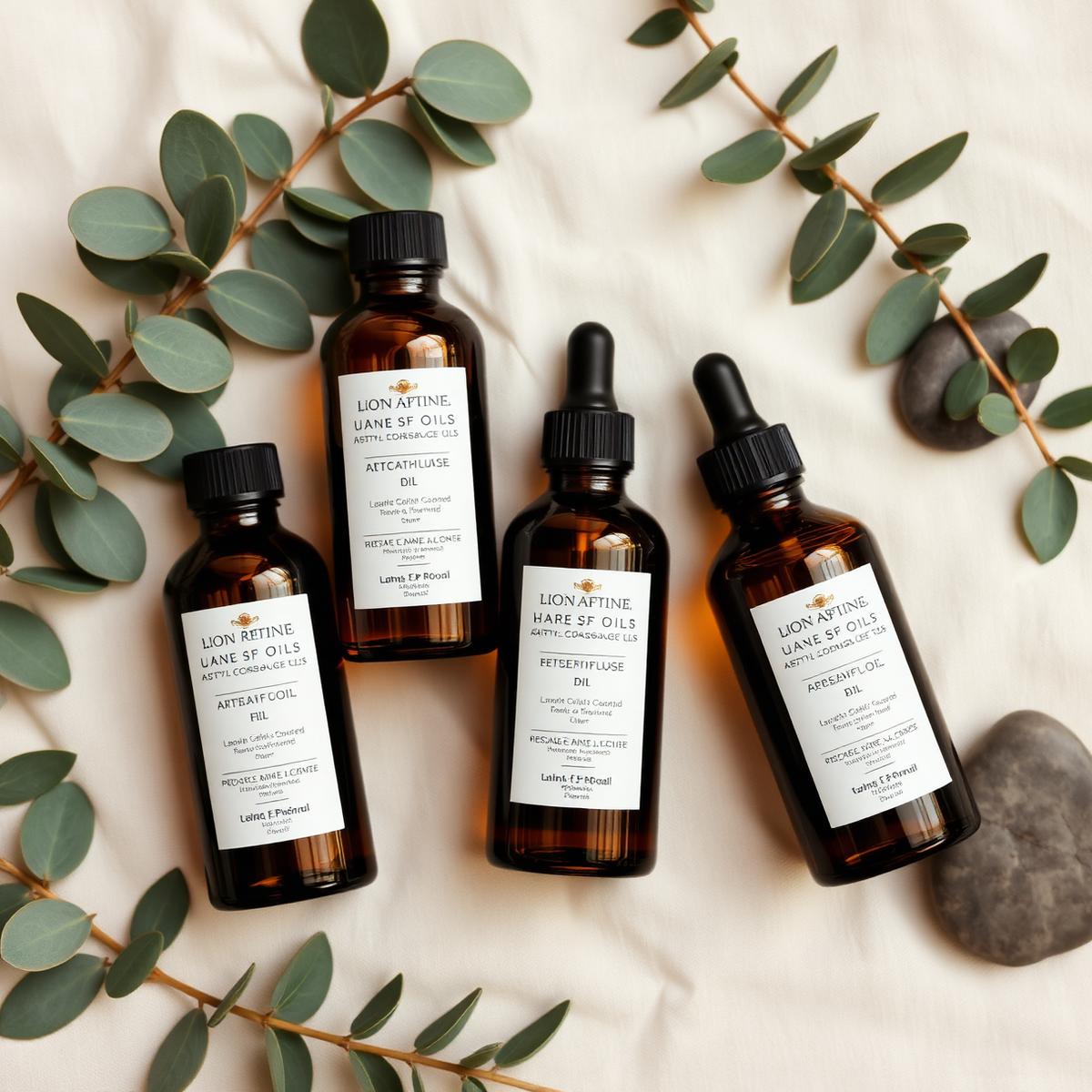 Natural massage oils and eucalyptus